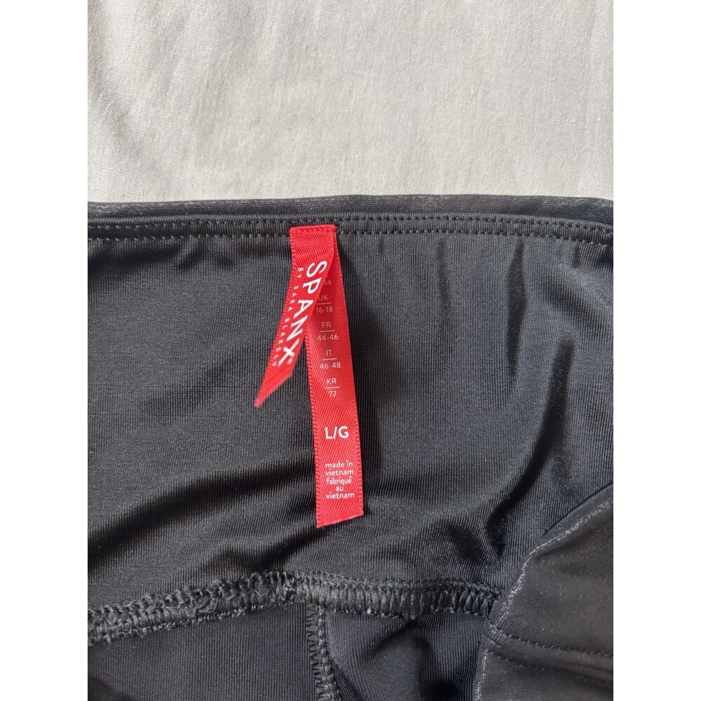 Spanx Leggings Large Faux Leather Moto Metallic Contoured Biker Baddie - Picture 6 of 7